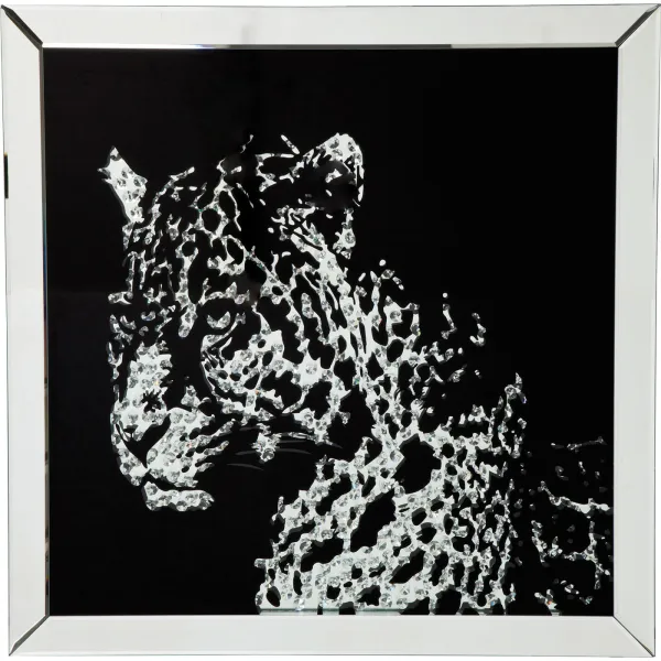 KARE DESIGN Poster, Mirror Leopard - Multicoloured, with frame, (80x80cm)