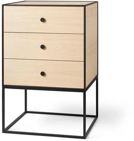 Audo Frame 49 Side Table With 3 Drawers Oak